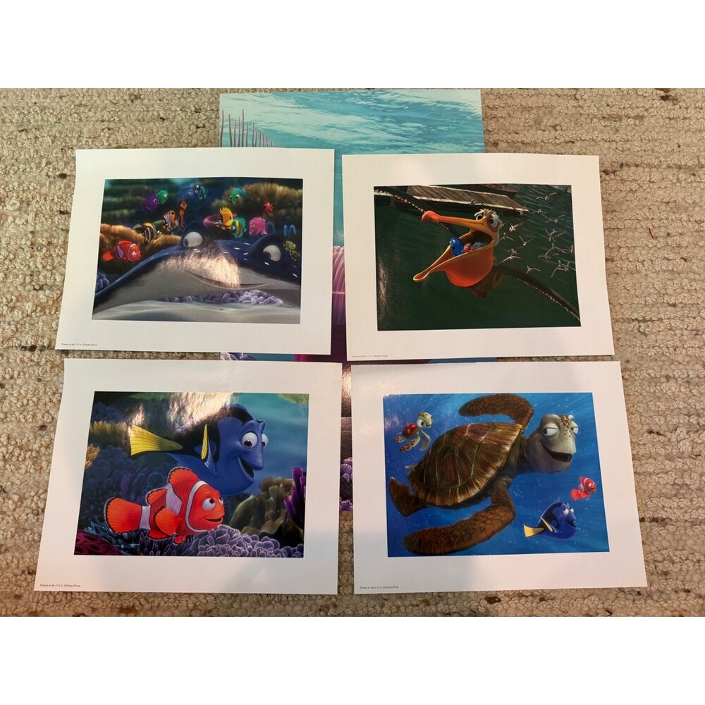 Disney Pixar - Finding Nemo Lithograph Portfolio Set Disney Store 4 Prints